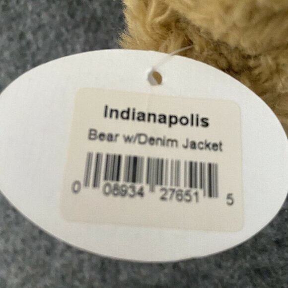 Hard Rock Cafe INDIANAPOLI 1990s Honey TEDDY BEAR Plush  Denim Jacket Vtg - Picture 8 of 8